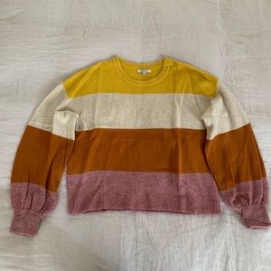 Madewell striped balloon sleeve sweater